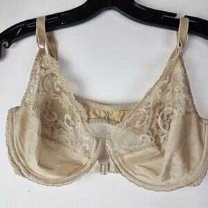 Maidenform 34D Beige Vintage Front Close Lace Unlined Underwire Bra Style‎ 6869